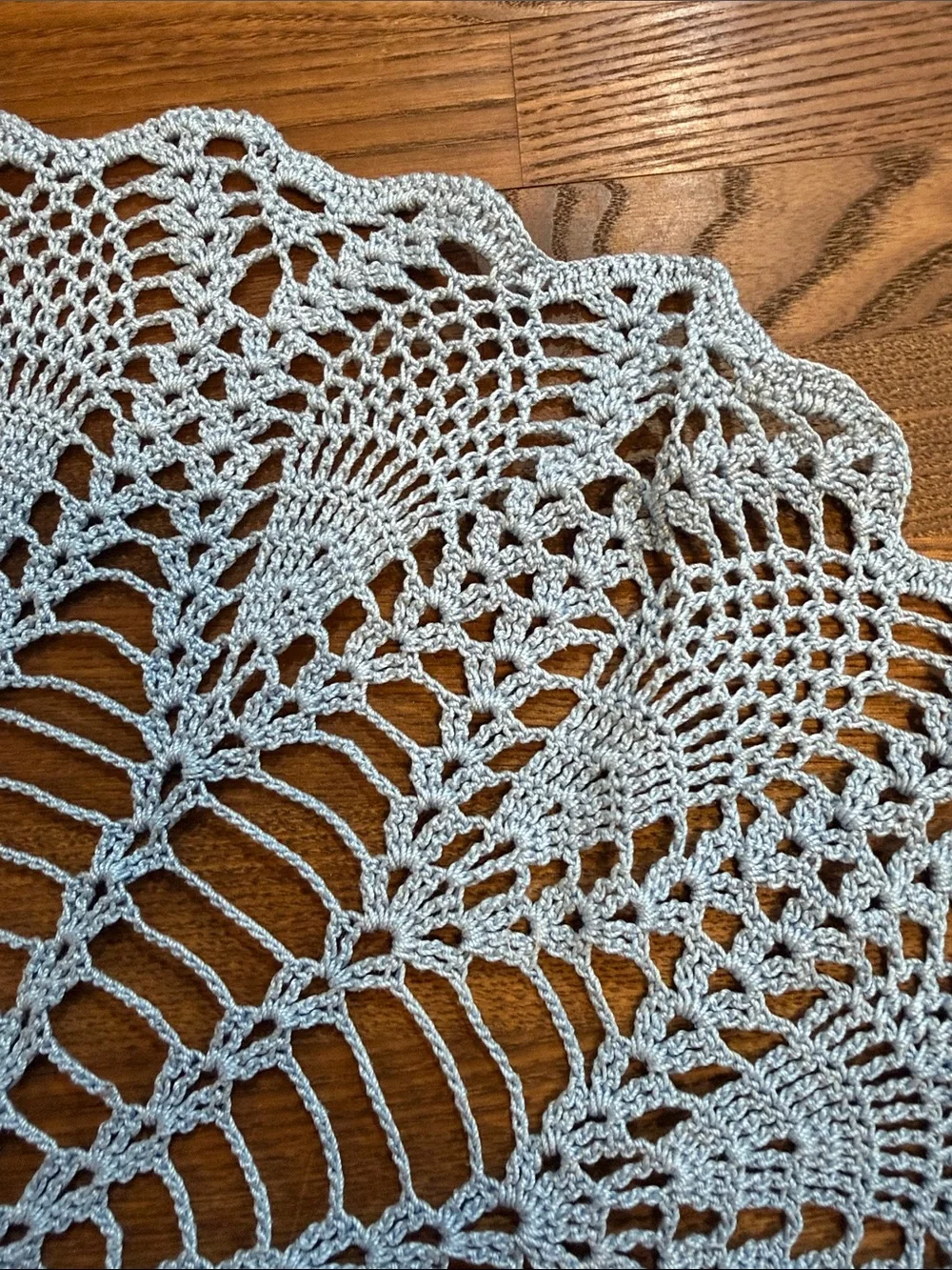 Handmade Light Blue Crochet Doily - Decorative Table Centerpiece